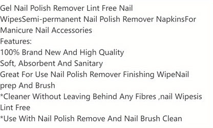 Nail Polish Remover Wipes Nail Cleaning Pads, Non Woven Nail Pads For Women Girl Beauty Salon Beauty World Shop