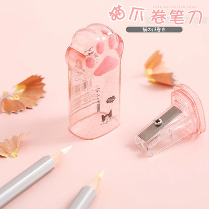 Kawaii Cat Paw Shaped Pencil Sharpener Stationery Kids Gift  Cute School Supplies  Korean Stationery Beauty World Shop