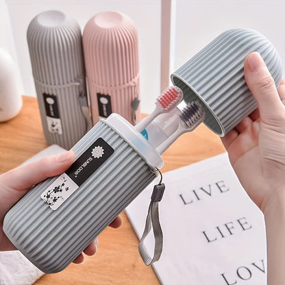 Travel Toothbrush Set: Portable case, rinse cup & toothpaste holder included. Alcohol-free, compact for easy on-the-go oral care Beauty World Shop