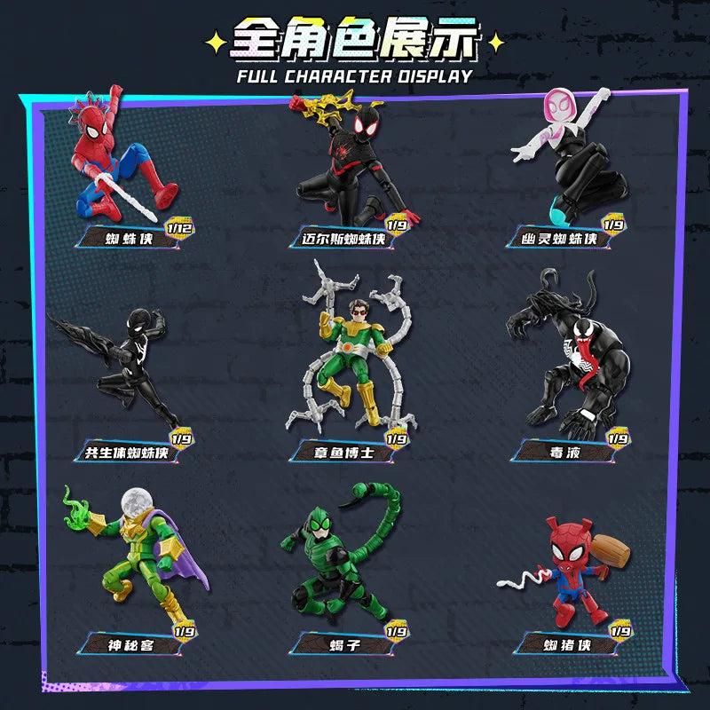 BLOKEES Spider-Man Gwen Stacy Venom‌ Doctor Octopus Miles Morales Symbiote Spider-Man Anime Figure Model Blind Box Toys Gifts Beauty World Shop