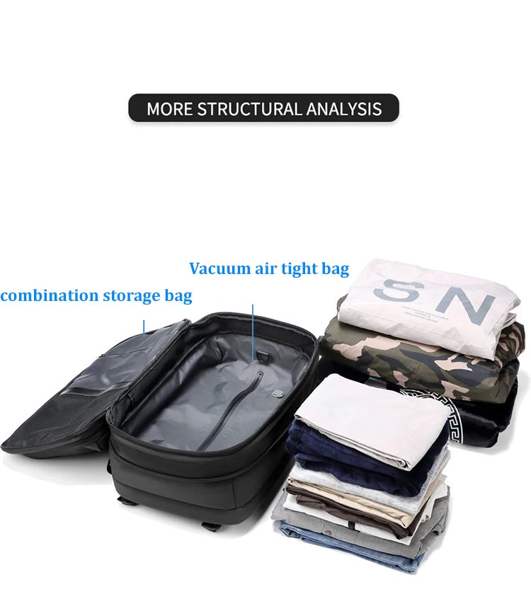 Travel Men 17 Inch Laptop Backpack Vacuum Compression Backpack Business Large Capacity School Backpack Expand Outdoor Backpack Beauty World Shop