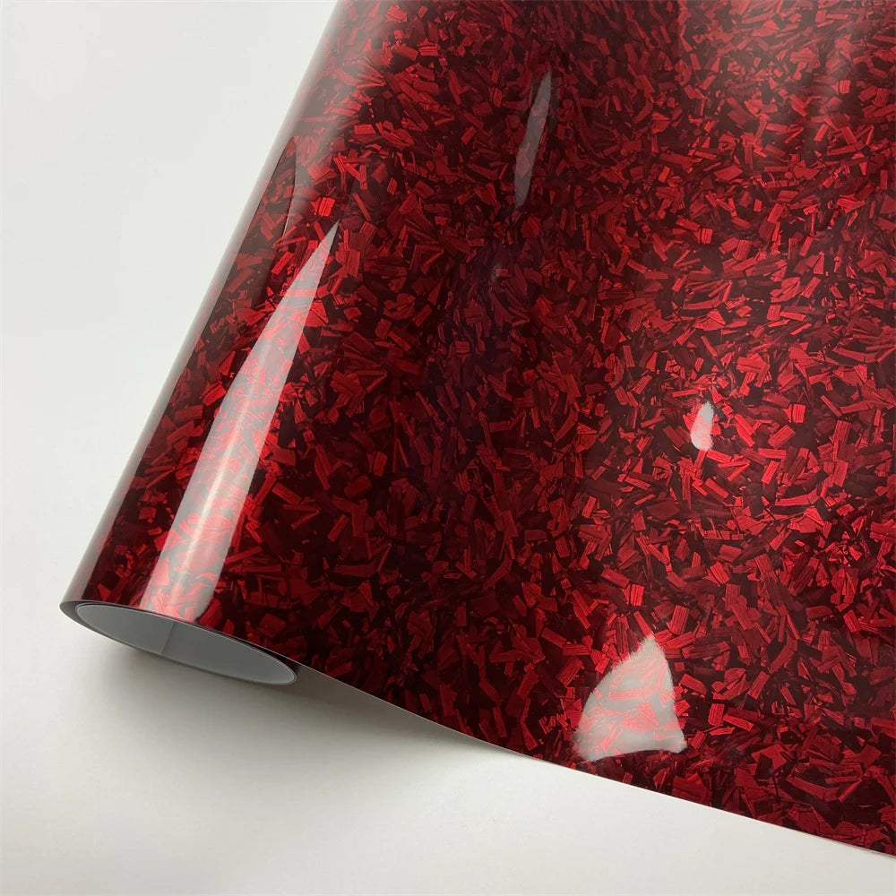 Glossy Laser Forged Carbon Fiber Vinyl Wrap Self Adhesive Car Sticker Waterproof Auto Glossy Vinyl Carbon Film for Car Decal Beauty World Shop
