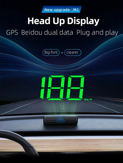  M2 Car GPS Head Up Display Universal Car Speedometer Gauge KM/H Windshield Projector Automatic Photosensitive Digital Speed Me Beauty World Shop