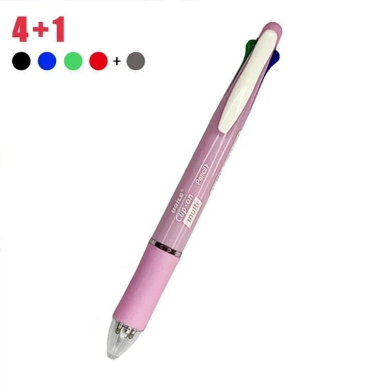 5 In 1 Multicolor Ballpoint Pens 4 Colors Ball Pen 1 Automatic Pencil With Eraser For School Office Writing Supplies Stationery Beauty World Shop
