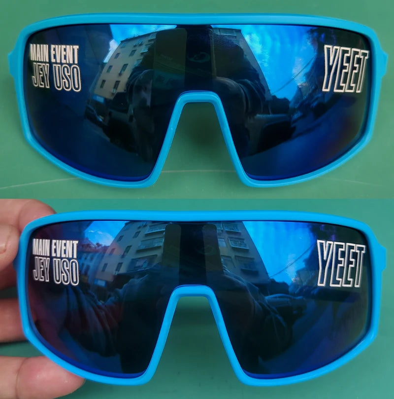 Jey Uso YEET Sunglasses Sports Shades MAIN EVENT Blue Glasses Bloodline USOS RARE Colors Motorcycle Glasses Beauty World Shop