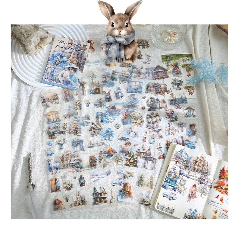 20Sheets PET Stickers Season Series PET Decorative Stickers Diary Scrapbooking Material Decor Album Stationery Stickers Beauty World Shop