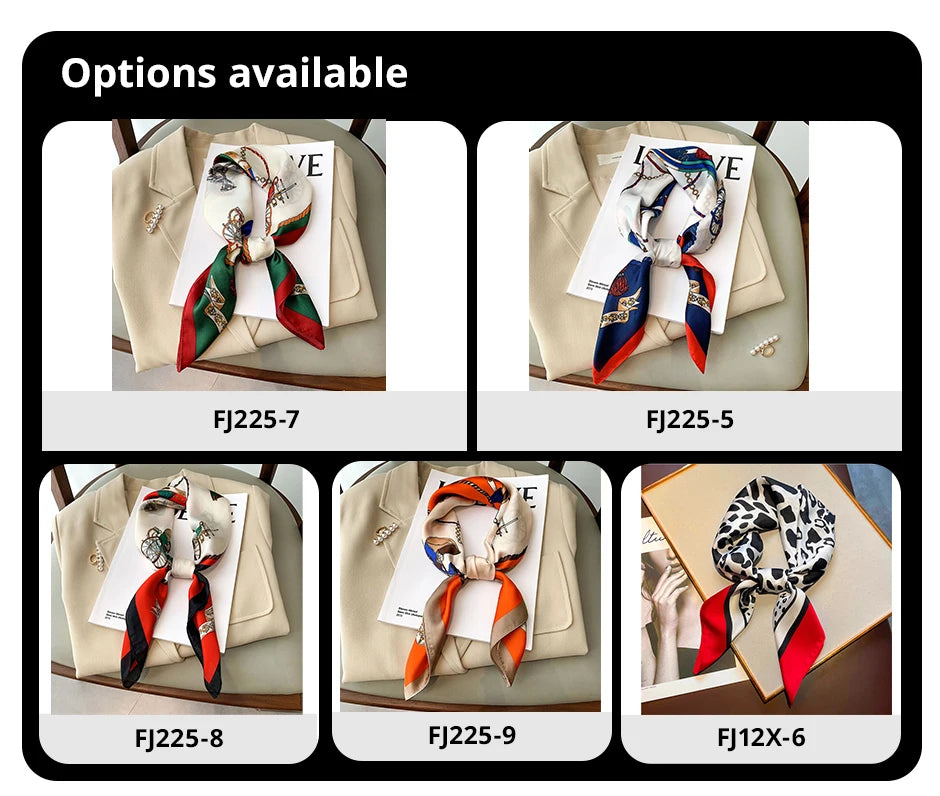 Luxury Print imitation Silk Square Scarf Women Spring Neck Tie Shawl Wraps Female Hair Hand Wrist Headkercheif Hijab Bandana Beauty World Shop