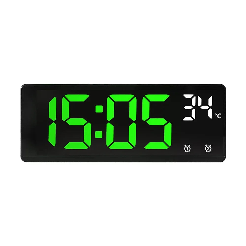 Voice Control Digital Alarm Clock Temperature Dual Alarm Snooze Desktop Table Clock Night Mode 12/24H LED Clock Watch Desk Clock Beauty World Shop