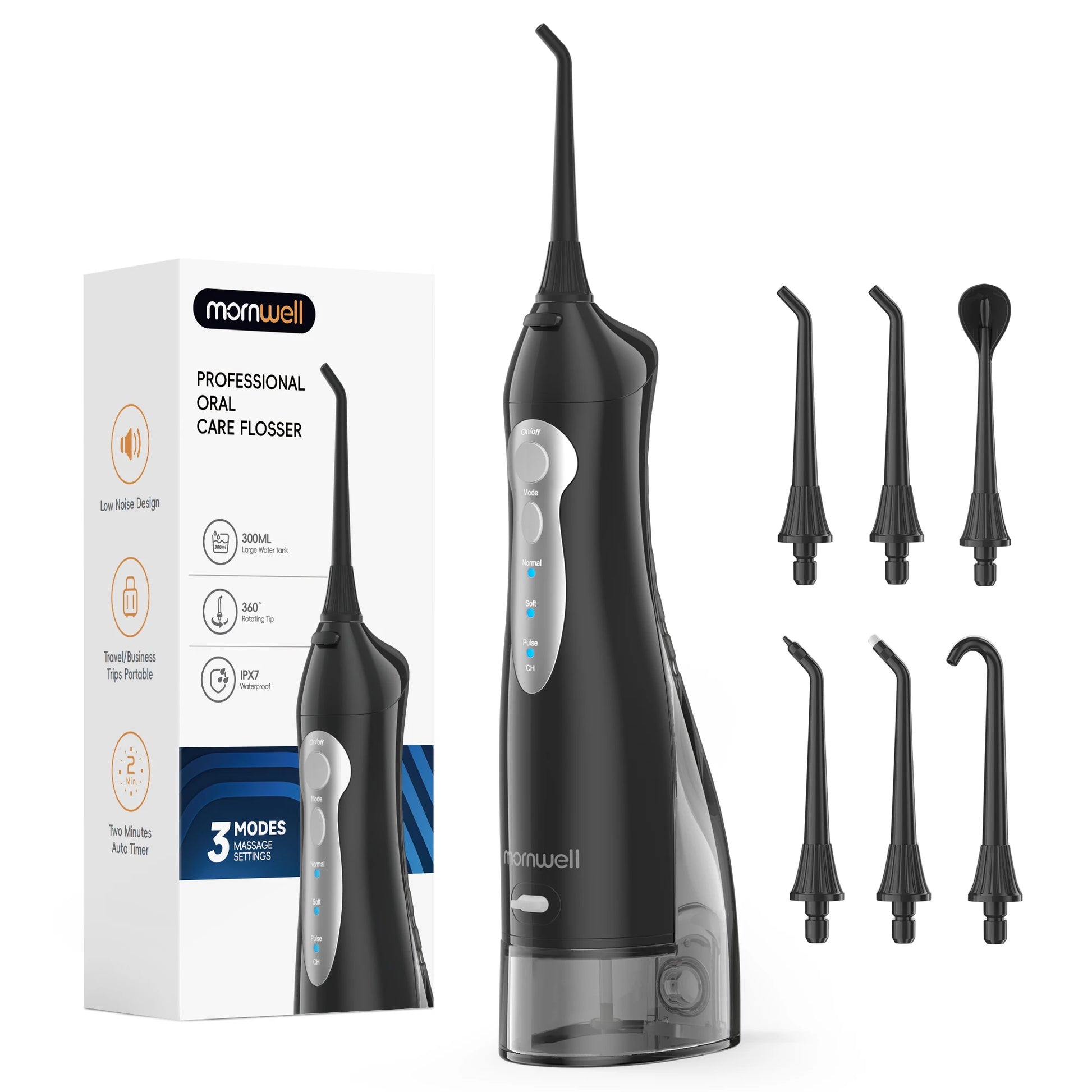 D52 Portable Cordless Water Flosser USB Rechargeable Water Jet Floss Tooth Pick 6 Jet Tip 300ml 3 Modes Teeth Clean for Travel Beauty World Shop