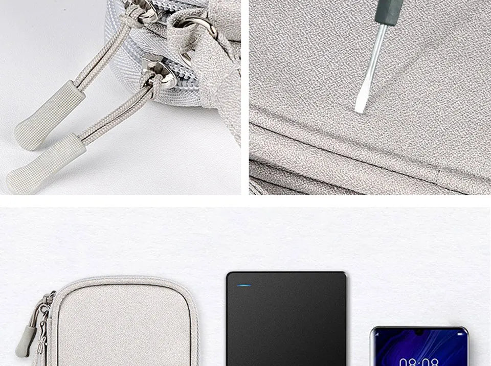 Data Cable Storage Bag Waterproof Portable Carry Case  Storage Bag Travel Organizer Bag for Cable Cord USB Charger Beauty World Shop