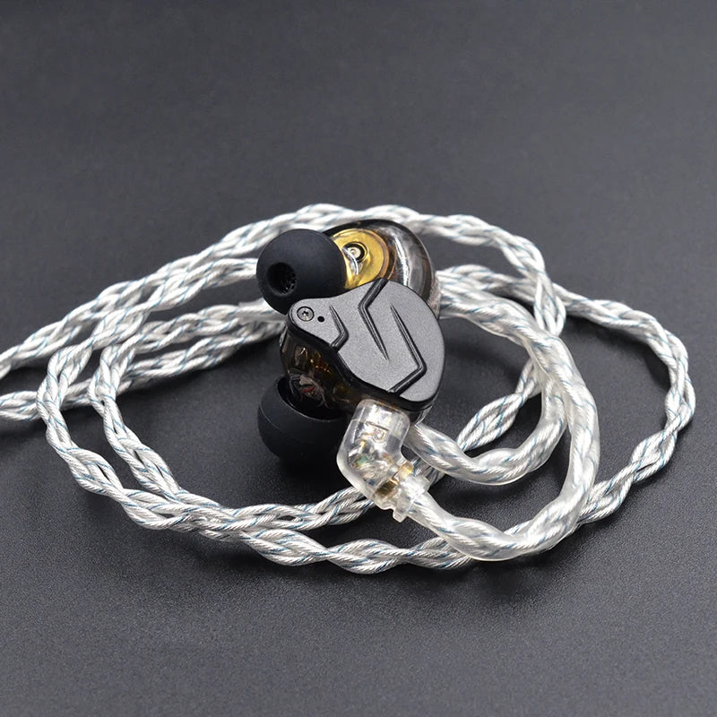 KZ Earphones Cable 8 Core Silver Blue Hybrid 784 Cores Silver Plated Upgrade Cable 2Pin 3.5mm Plug Heaset Wire KZ ZSXPRO ZS10PRO