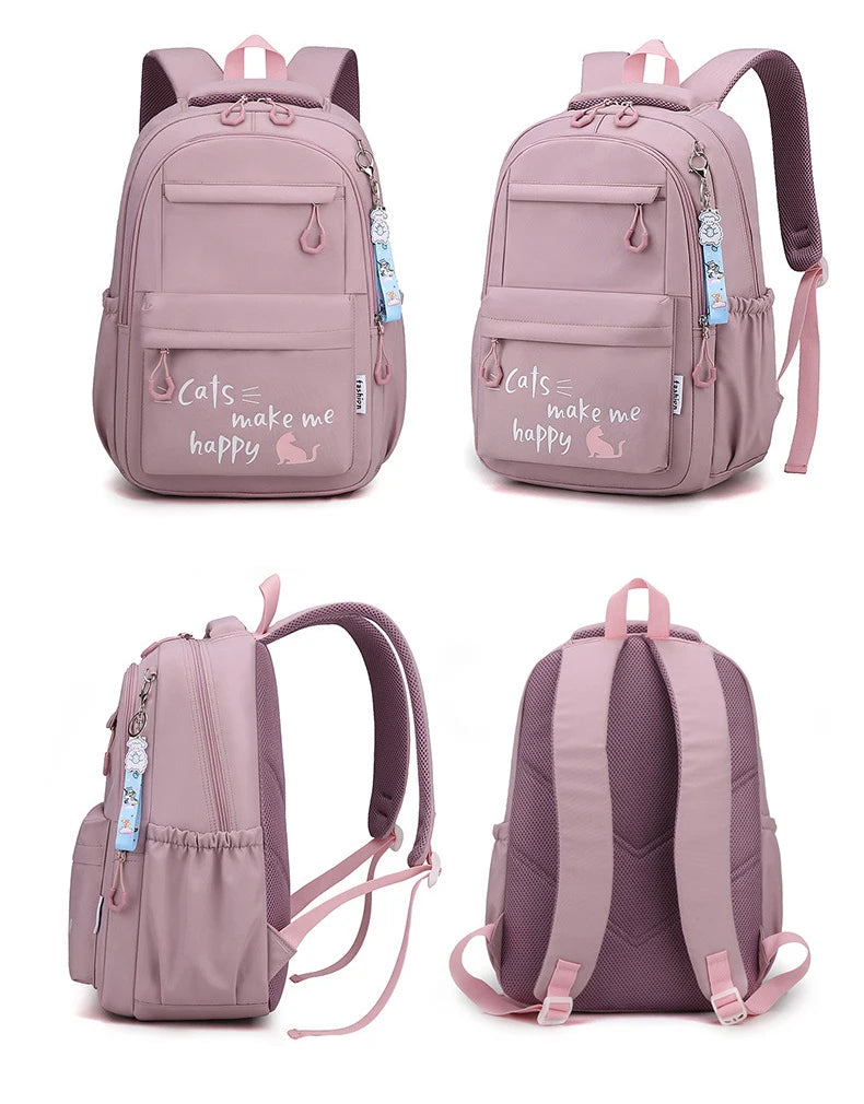 Girl School Bag Backpack Back Pack For Teenager Women Children Female Pink Schoolbag Primary High Bagpack Class Teens Child Kids Beauty World Shop