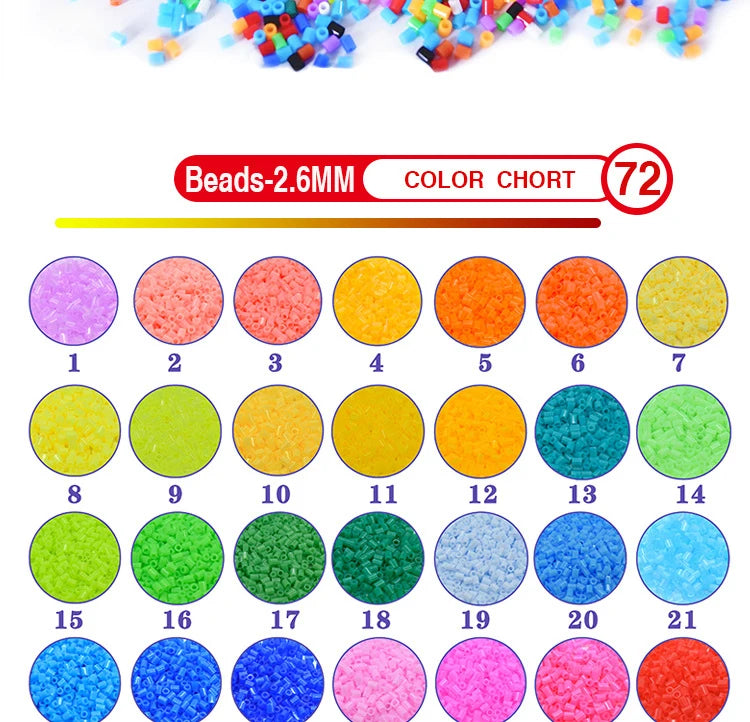 2.6mm Perler Hama beads Set 3D Puzzle Iron Beads Toy Kids Creative Handmade Craft DIY Gift fuse beads Have large pegboard Beauty World Shop