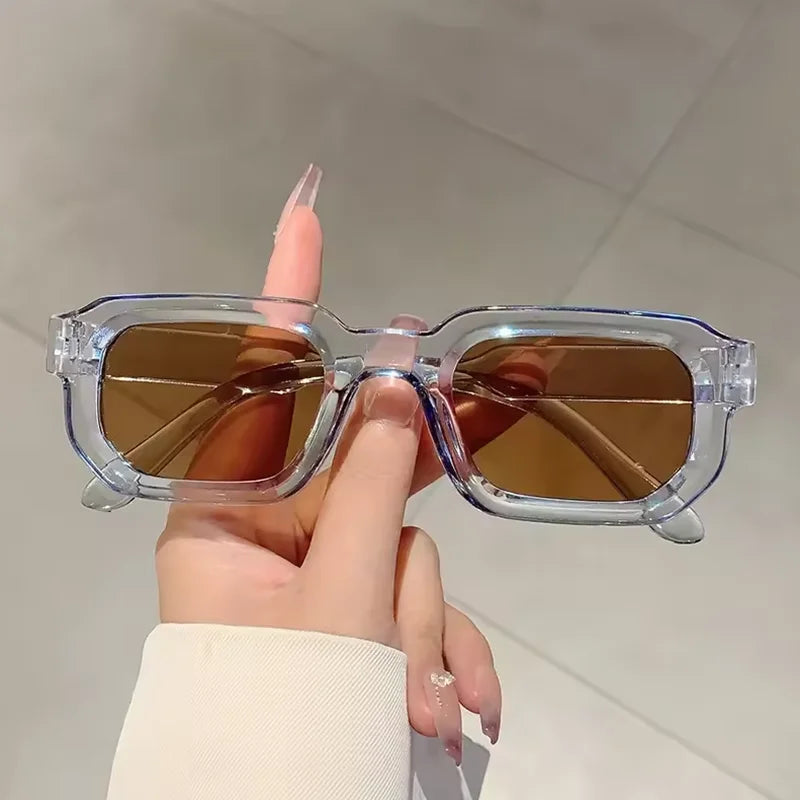 New Men Vintage Rectangle Frame Sunglasses Fashion Retro Sun Glasses Luxury Brand Design Glasses UV400 Eyewear Women Goggles Beauty World Shop