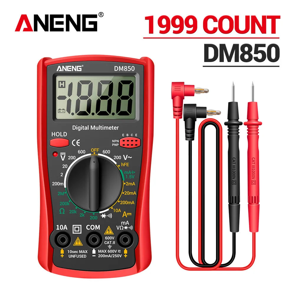 ANENG DM850 Digital Multimeter Automatic Professional 1999 Counts Auto AC/DC Votage Tester Ohm Current Ammeter Detector Tool Beauty World Shop