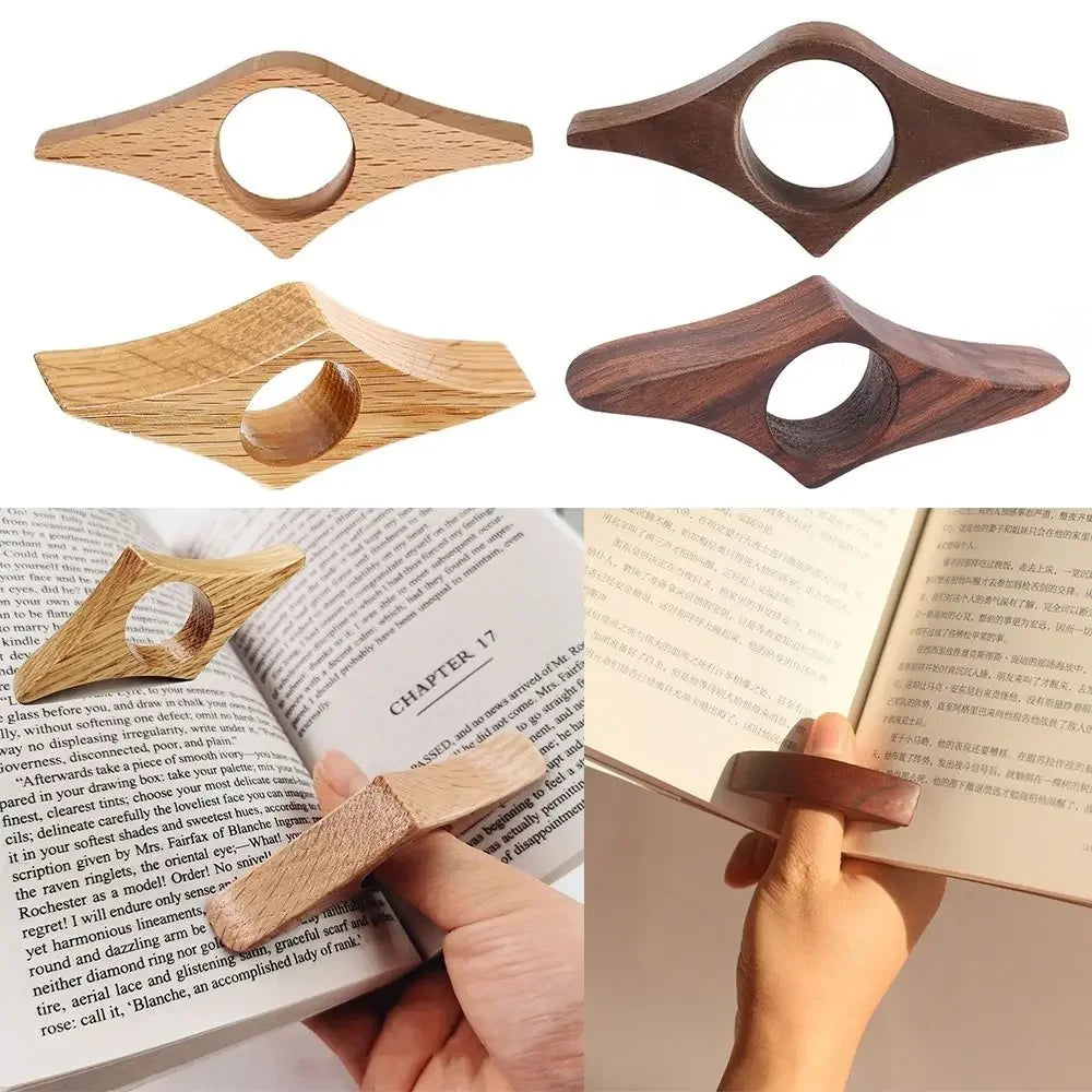 Hot Wooden Thumb Bookmark One Hand Reading Thumb Book Support Book Page Holder For Office Book Lovers Fast DIY Reading Aid Tools Beauty World Shop