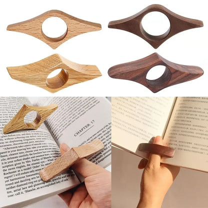 Hot Wooden Thumb Bookmark One Hand Reading Thumb Book Support Book Page Holder For Office Book Lovers Fast DIY Reading Aid Tools Beauty World Shop