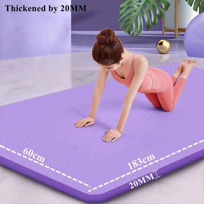 20MM 183×60cmThick Yoga Mats Anti-slip Sport Fitness Mat Blanket for Exercise Yoga and Pilates Gymnastics Mat Fitness Equipment Beauty World Shop
