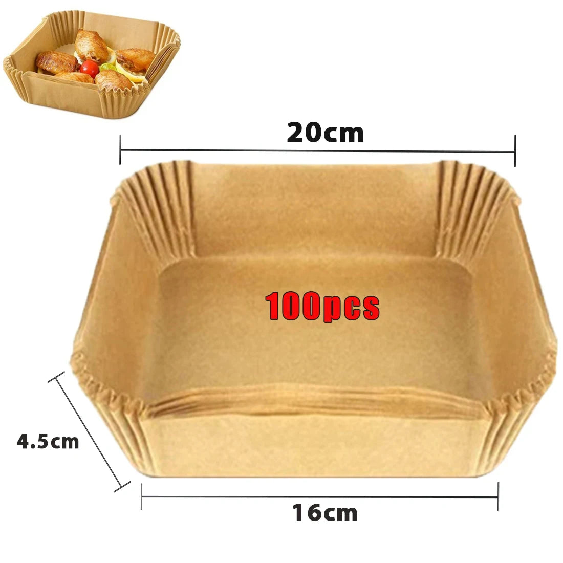 50/100Pcs Air Fryer Disposable Paper Non-Stick Airfryer Baking Papers Round Air-Fryer Paper Liners Paper Kitchen Accessories Beauty World Shop