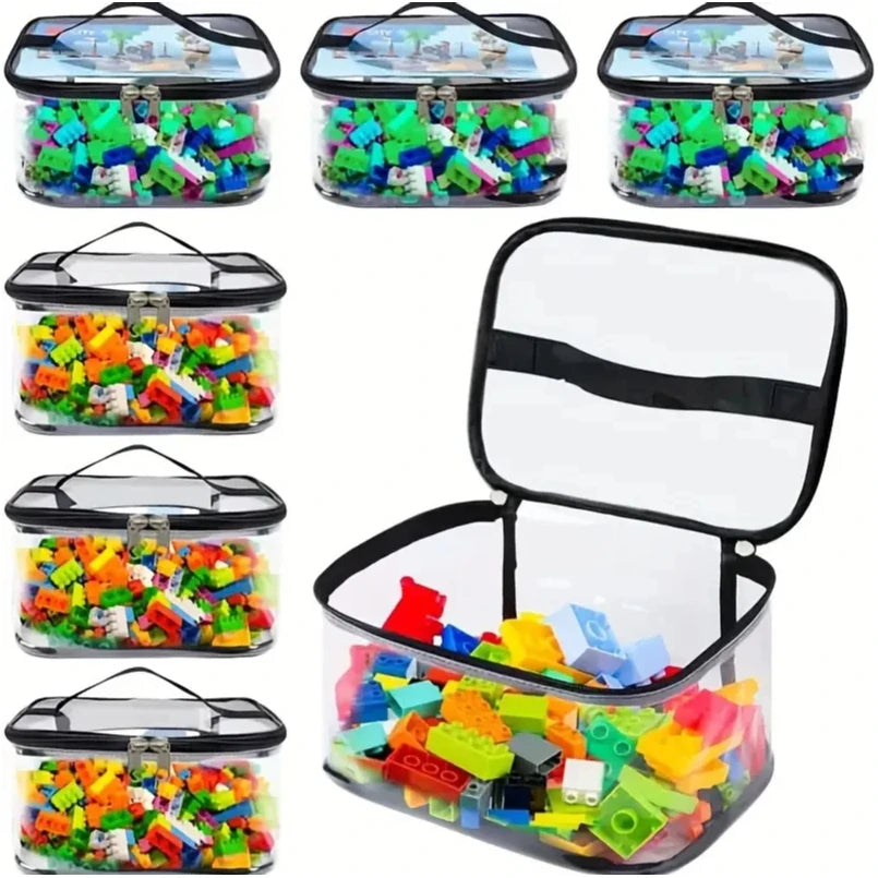Transparent Mesh Zipper Toy Storage Bag - Large Capacity Puzzle and Block Organizer, Ideal for Toy and Building Block Storage So Beauty World Shop