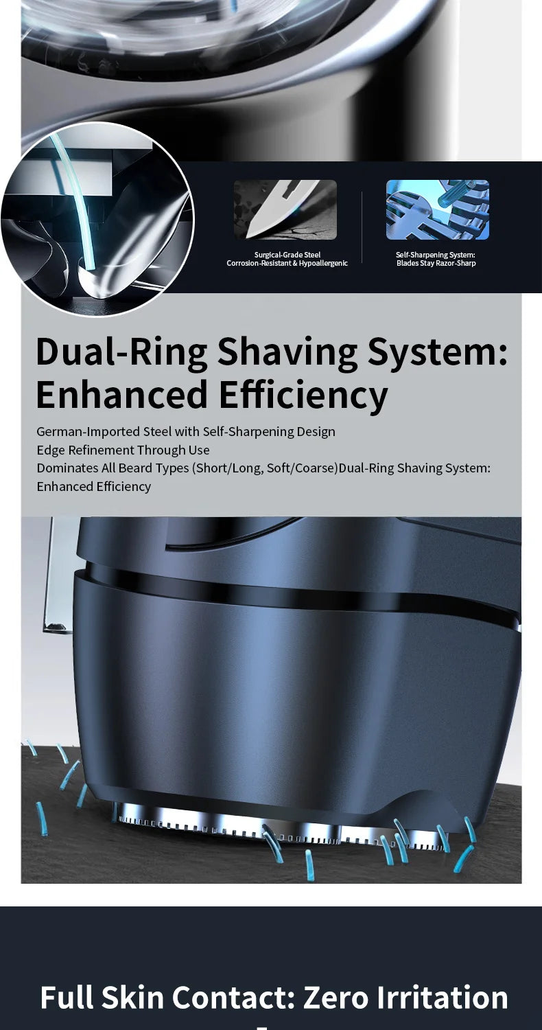 New electric dual head electric display shaver with variable speed and dual speed intelligent digital display beard trimmer