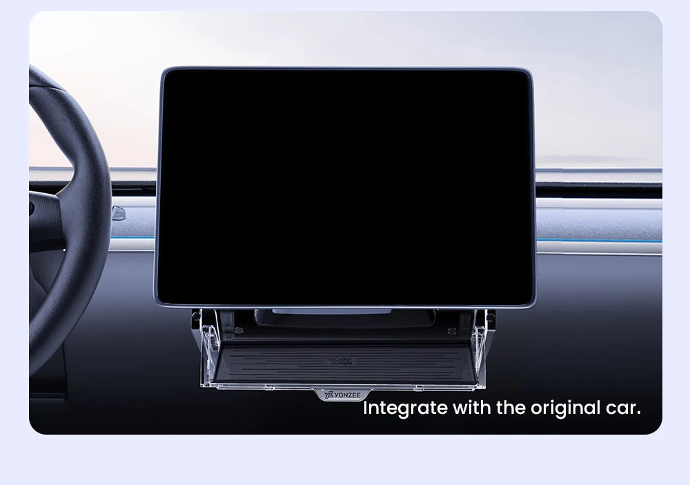 YZ For New Tesla Highland Model 3 Y Juniper Tray Magnetic Under Screen Fold Storage Box ETC Screen Storage Box Accessories Beauty World Shop