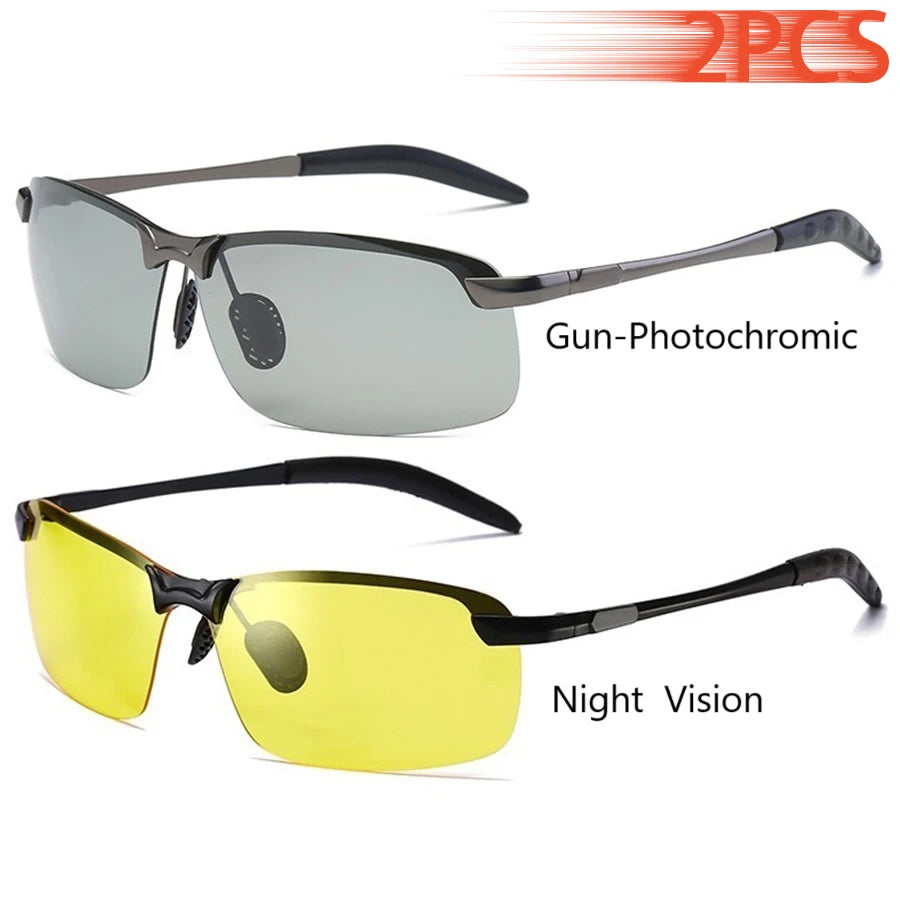 Men Photochromic Polarized Sunglasses Driving Fishing Chameleon Glasses Change Color Sun Glasses Day Night Vision UV400 Eyewear Beauty World Shop