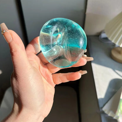 Blue Maltose Squishy Toys Anti Stress Sensory Fidgets Toy Soft Simulated Transparent Blue Maltose Slow-rebound Decompression Toy Beauty World Shop