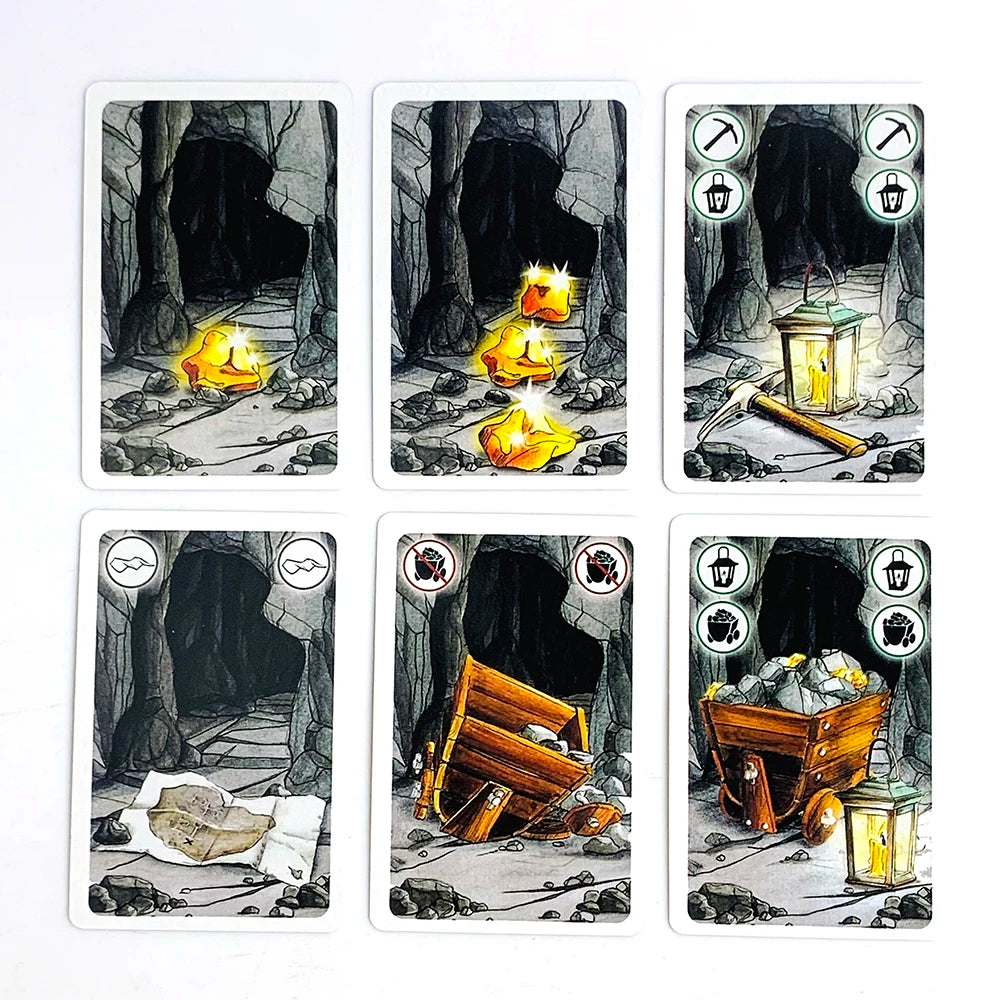 Board Game Cards Table Games English Version Card Games Dwarf Gold Mine Digging Miner Card Game Halloween and Christmas Games Beauty World Shop