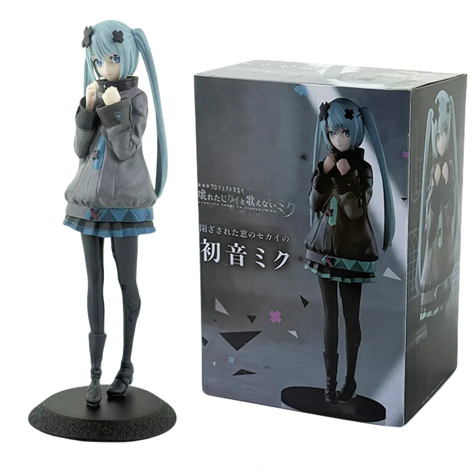 New 2026 Desktop Cute 8.07inch Hatsune Miku Kwaii Style Anime Figure Toys PVC Model Collector Doll Birthday Gift Beauty World Shop