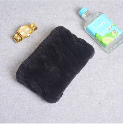 Women Handmade Stretch 100% Real Rabbit Fur Scarf Knit Genuine Rex Rabbit Fur Headbands Girls Natural Rabbit Fur Ring Scarves Beauty World Shop