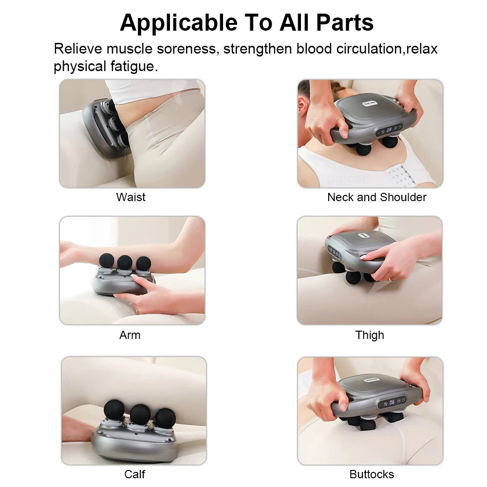 Fascia Massage Gun High Frequency Muscle Massager Gun Body Back Waist Shoulder Massage Machine 16 Heads Professional Fascia Gun Beauty World Shop