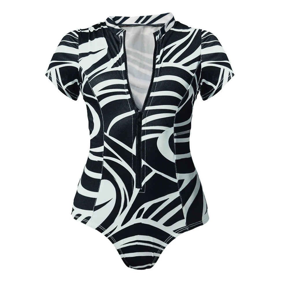 2026 Surfing Sport Swimsuit Long Sleeves Women One Piece Swimsuit  Swimwear Solid Monokini Bathing Suit Tropical Bodysuit Female Beauty World Shop