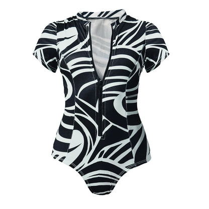 2026 Surfing Sport Swimsuit Long Sleeves Women One Piece Swimsuit  Swimwear Solid Monokini Bathing Suit Tropical Bodysuit Female Beauty World Shop
