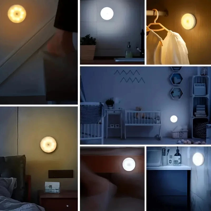 1pc Motion Sensor Night Light - Wireless LED Detector Lamp for Bedroom, Staircase, Closet, and Room Decor- Beauty World Shop