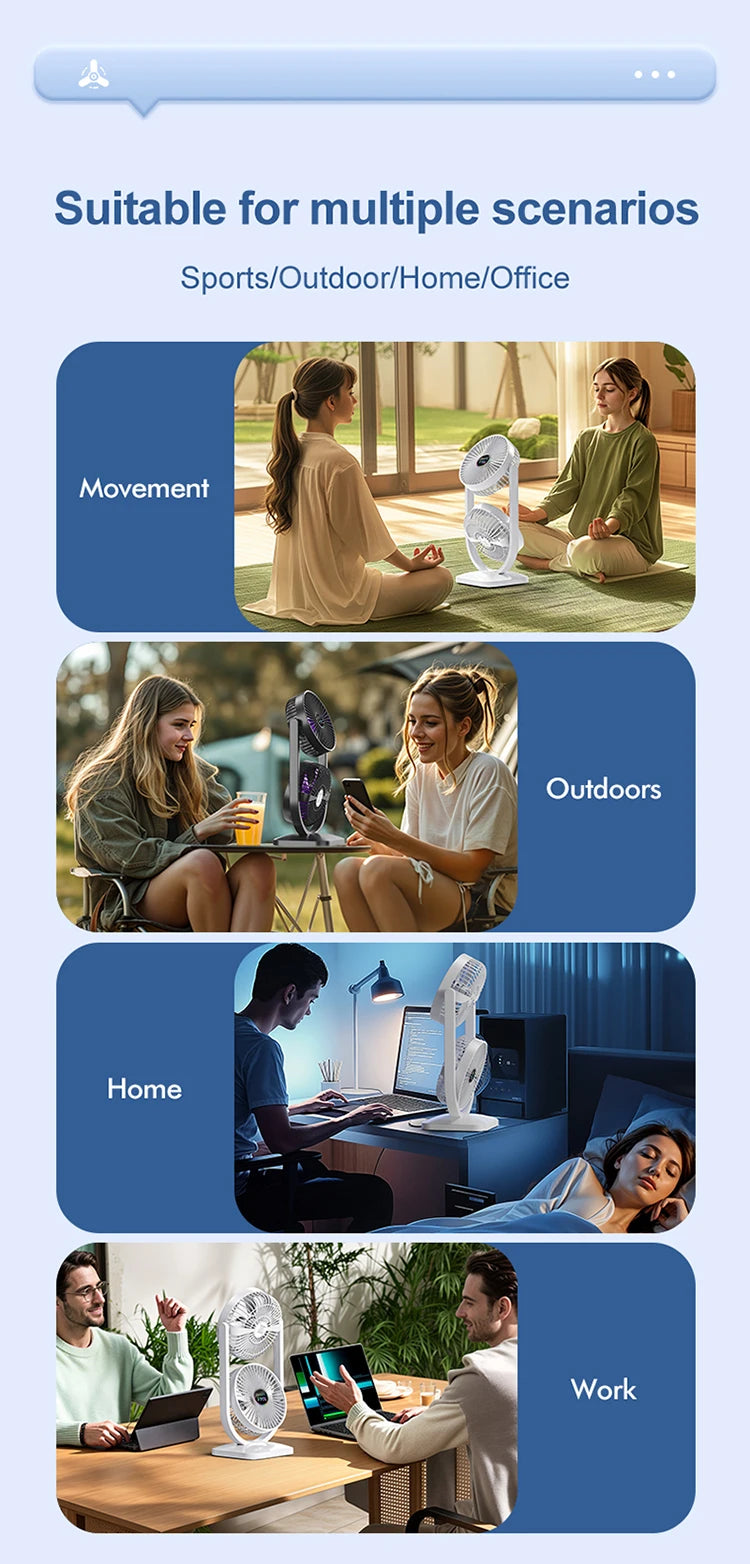 USB Charging Desktop Fan Portable Rotatable Desktop Electric Fan Suitable For Outdoor Picnic Student Dormitory Office Home Use Beauty World Shop