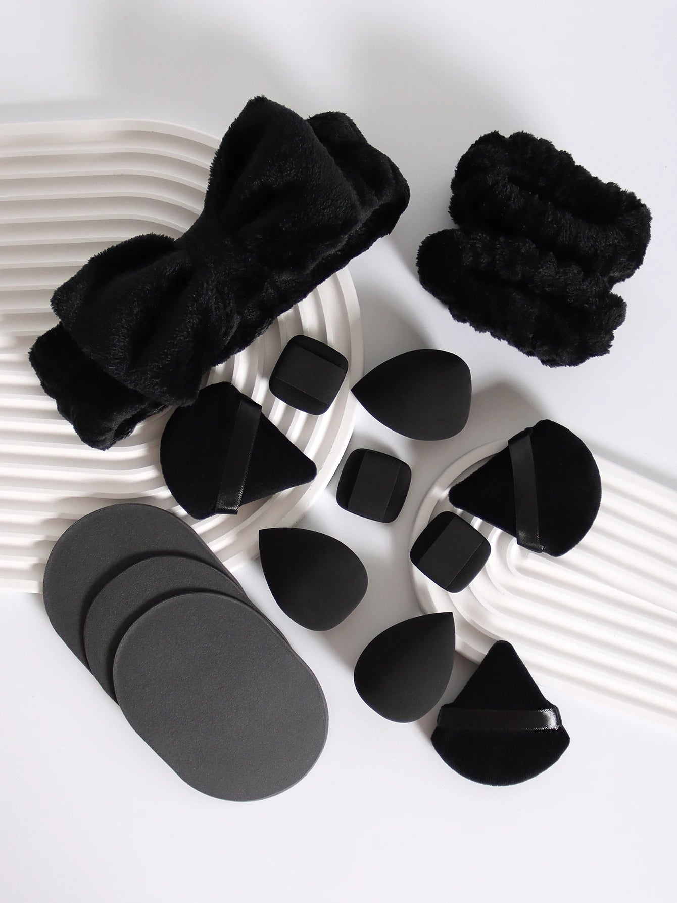 15 件套 Cosmetic Puff Makeup Sponge Blender Beauty Egg Foundation Sponges Puff Wash Face Headband Wristband Make up Accessories Beauty World Shop
