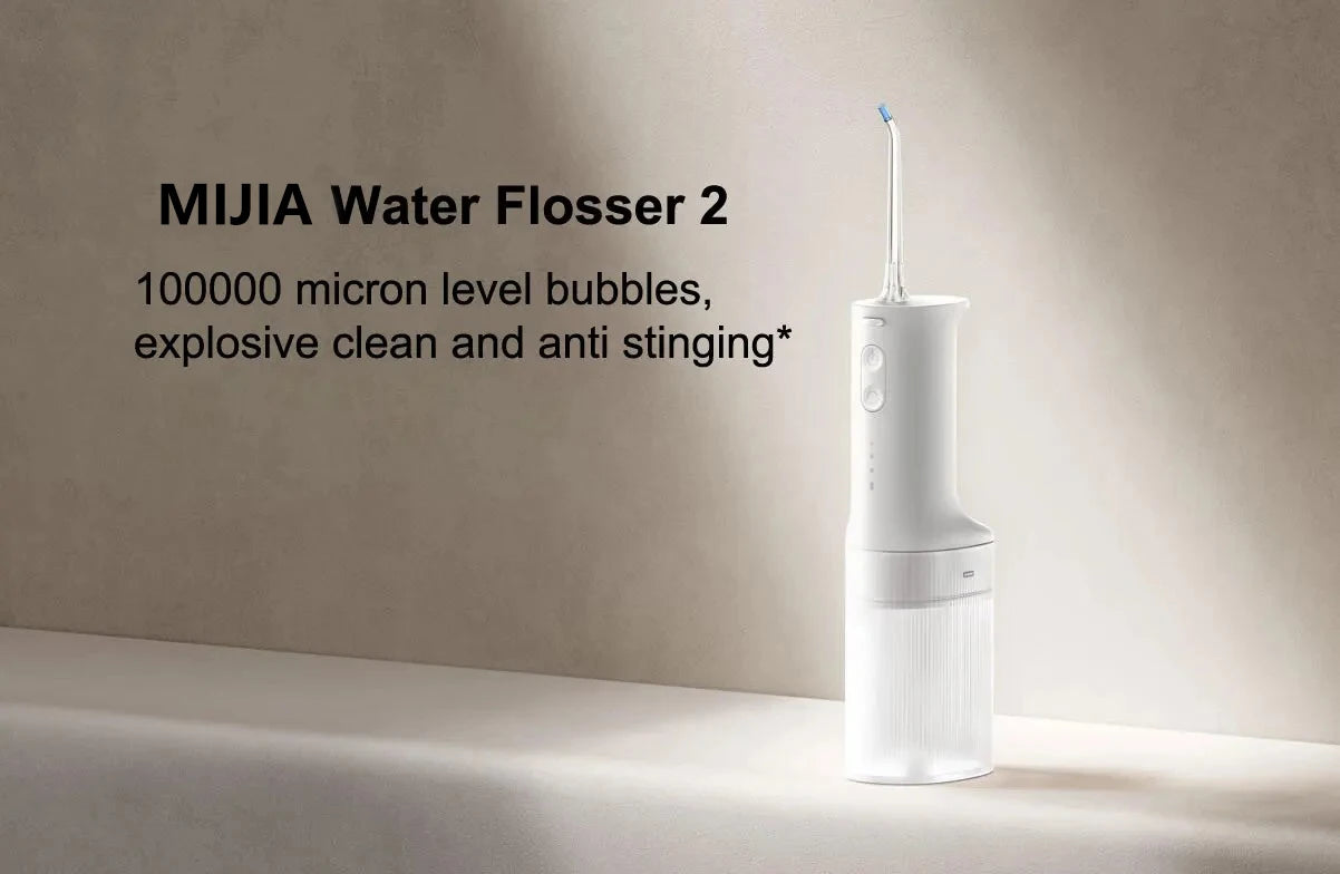 2025 New MIJIA Portable Oral Irrigator 2 Dental Teeth Whitening Flosser bucal tooth Cleaner vibration waterpulse Water Thread Beauty World Shop