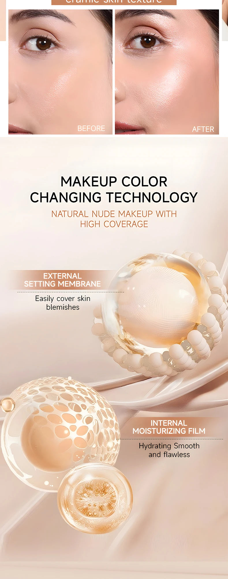 O'CHEAL Temperature Changing Foundation Stick Facial Coverage Blemishes Pores Double-Headed Face Matte Makeup Foundation Cream Beauty World Shop