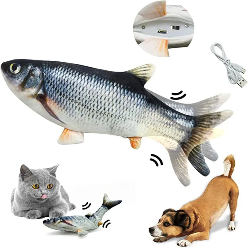 Cat Toys Fish USB Charger Fish Interactive Electric Floppy Fish Cat Toy Realistic Pet Cats Chew Bite Toys Pet Supplies Cats Dog Beauty World Shop