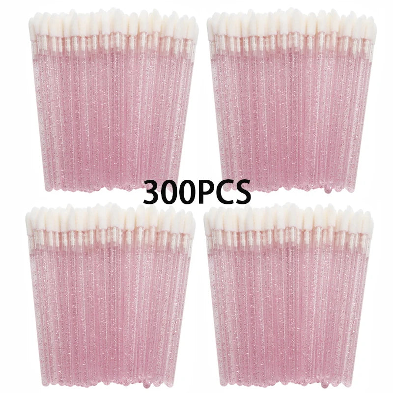100/300PCS Crystal Lip Brush Lipstick Gloss Applicator Wands Wholesale For Eyelashes Extension Tool Kits Makeup Accessories Beauty World Shop