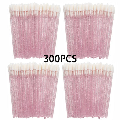 100/300PCS Crystal Lip Brush Lipstick Gloss Applicator Wands Wholesale For Eyelashes Extension Tool Kits Makeup Accessories Beauty World Shop