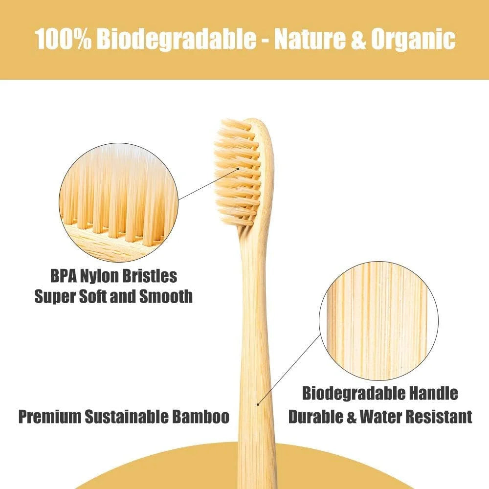 15/30Pcs Bamboo Toothbrushes Natural Wooden Toothbrushes Children's Soft Bristled Toothbrushes Environmentally Friendly Beauty World Shop