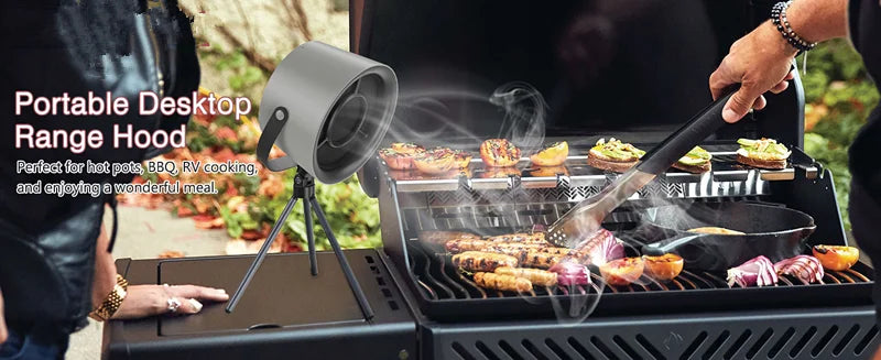 2025 New Portable Exhaust Fan Small Kitchen Hood Extractor Barbecue USB Supply Desktop Range Hoods Mini Suction Cooker Hood Beauty World Shop