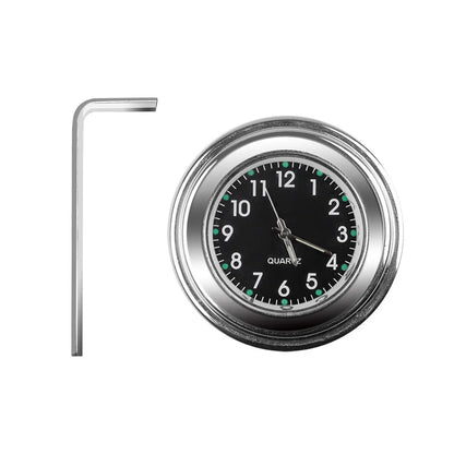 Aluminum Luminous Quartz Watch 22-25mm Motorcycle Scooter Bicycle Handlebar Mount Clock Time Display Clock Moto Accessories Beauty World Shop