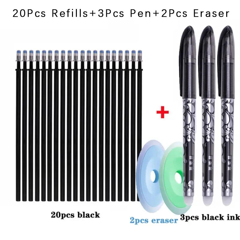 0.5mm Erasable Gel Pen Set 6 Colors Ink Writing Gel Pens Refills Rods Washable Handle for School Office Stationery Supplies Beauty World Shop