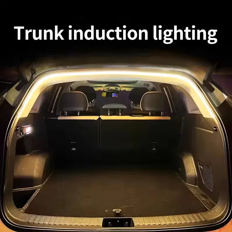 Car high brightness trunk lighting ambient light interior decoration LED wiring free automatic sensing tailgate light strip Beauty World Shop