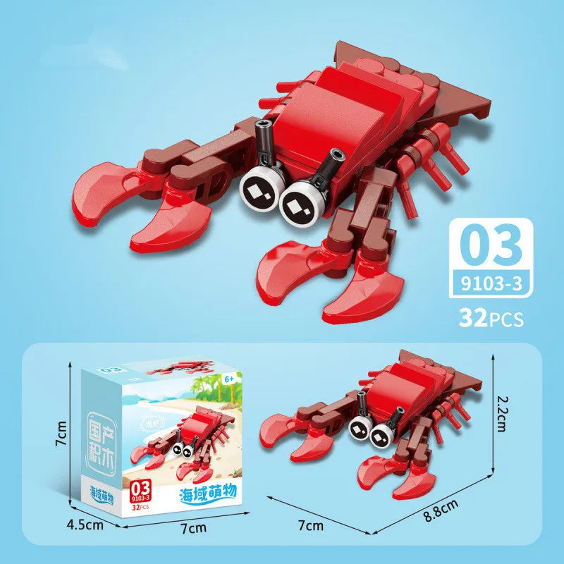 Insect World Animals Scorpion Mantis Ants Spider Birds Marine Animal Building Blocks Toys Desktop Ornaments Bricks Kids Gift Beauty World Shop