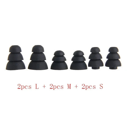 Three layers Silicone In-Ear Earphone Headset Earbud Bud Tips Earbuds eartips Earplug 6pcs/3pair