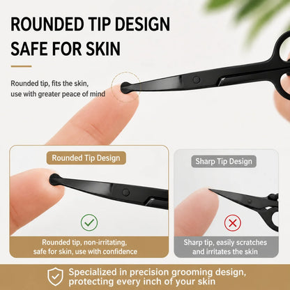 Unisex Stainless Steel Black Round Head Safe Nose Hair Scissors (Do Not Hurt Nose) Beauty World Shop